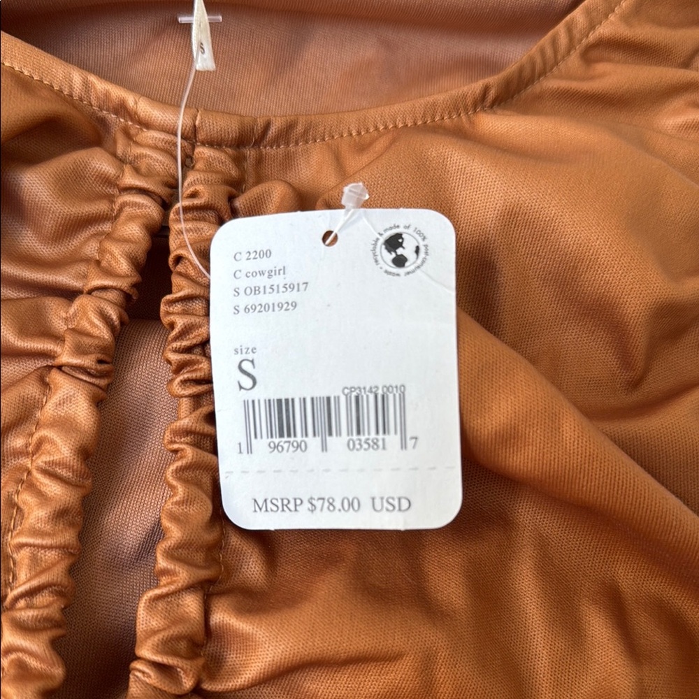 Free People Ruched bronze Sleeveless Top - Picture 5 of 6